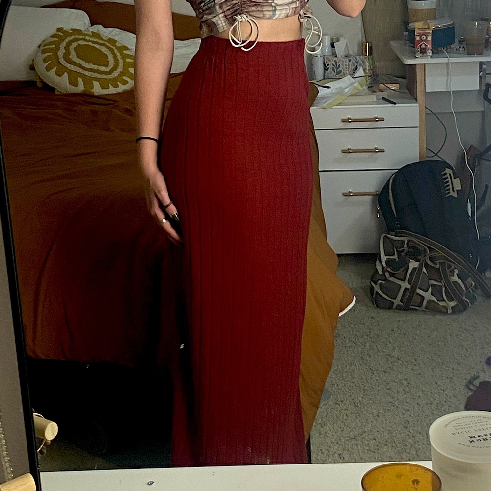 BodyCon Maxi Red Skirt